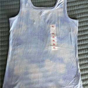 Old Navy Light Blue Tie-Dye Tank Top
